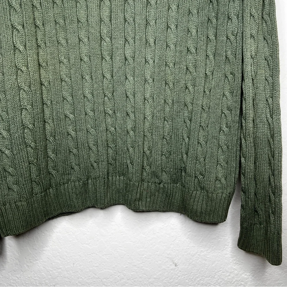 Vintage Chaps 100% cotton Green Cable-knit Sweater in size XL